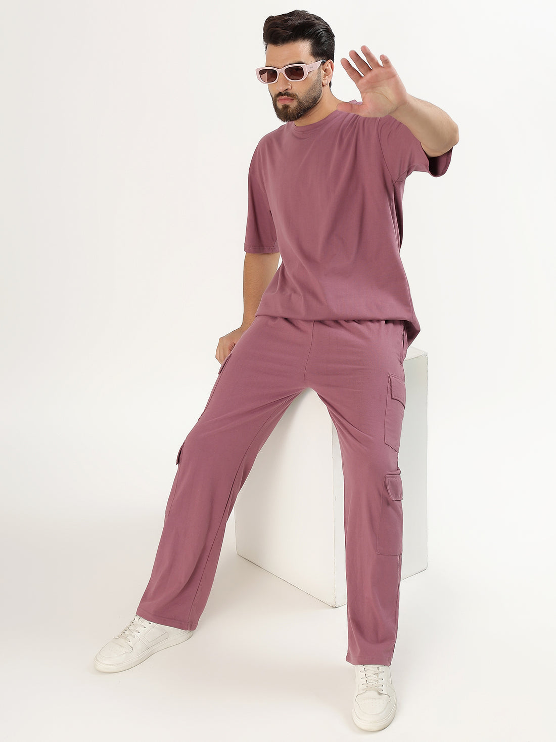 Kvetoo Oversize Tshirt Summer Cotton Co-ord Set for Men