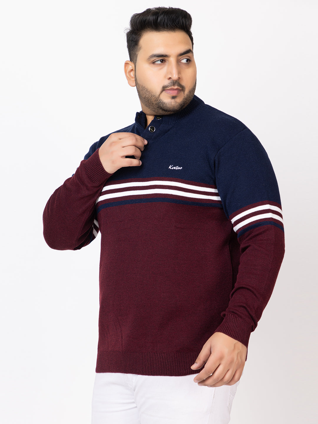 MEN 3 BUTTON SWEATER PLUS SIZE