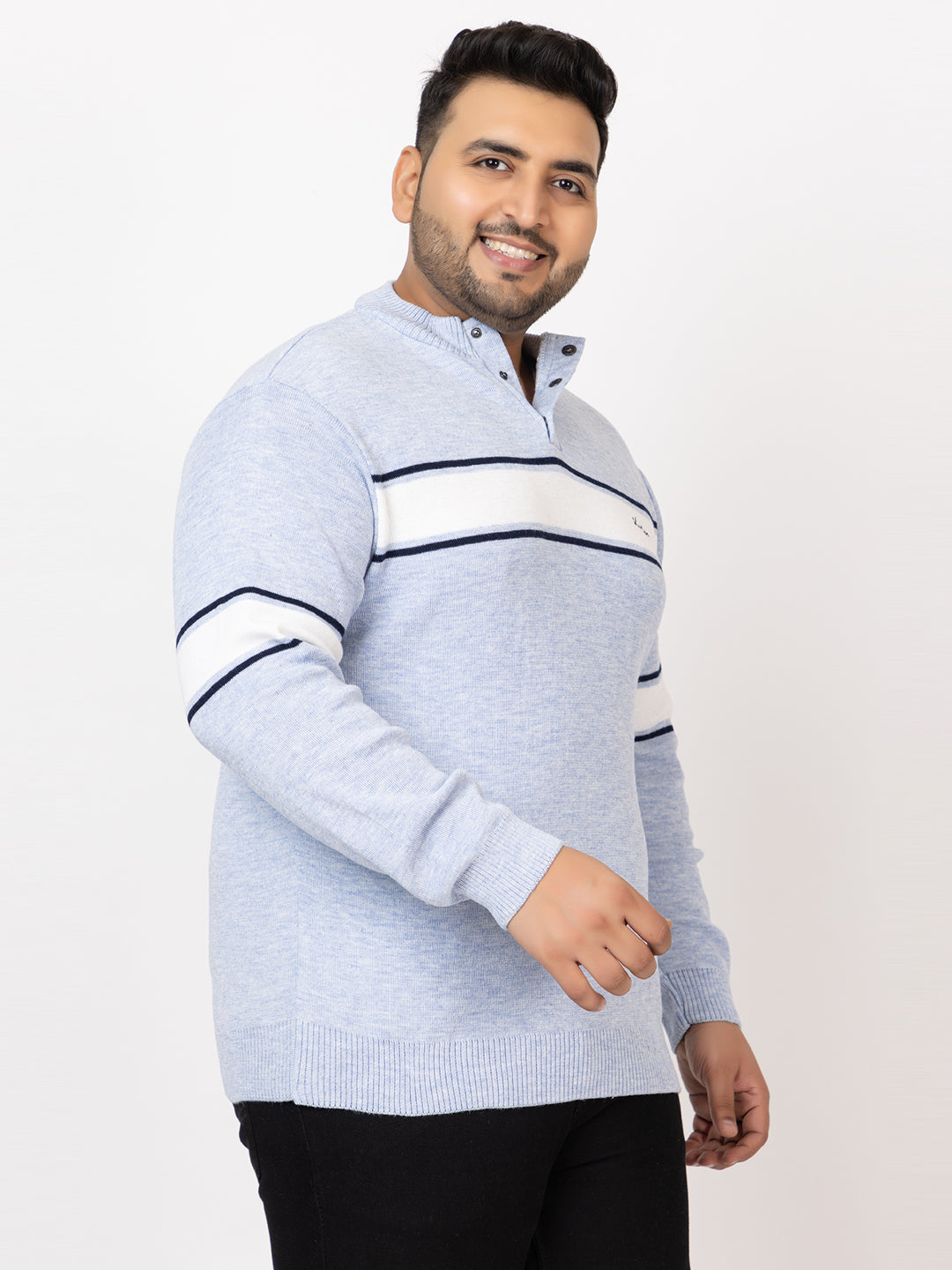 MEN 3 BUTTON SWEATER PLUS SIZE