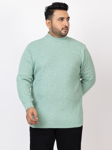 MEN HIGH NECK PLAIN PLUS SIZE SWEATER