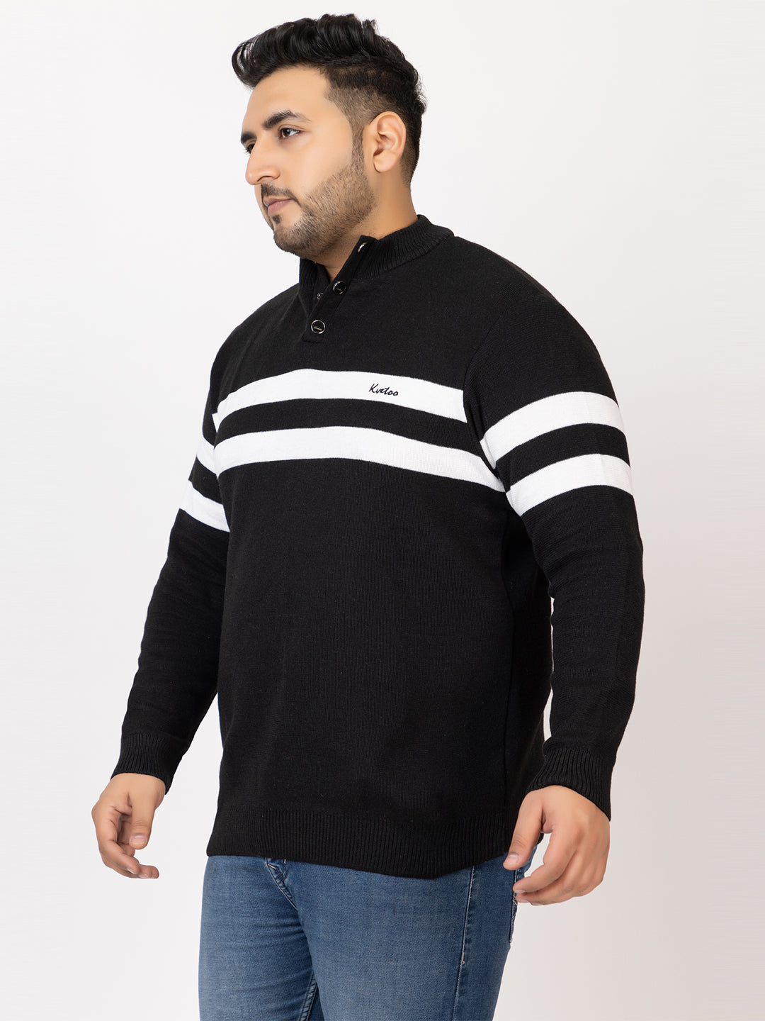 MEN 3 BUTTON SWEATER PLUS SIZE