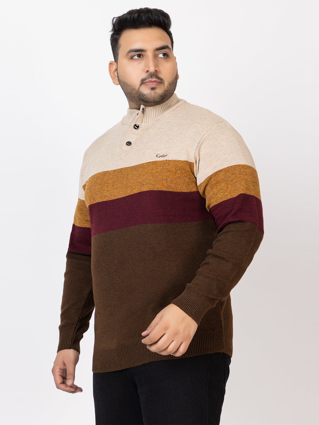 MEN 3 BUTTON SWEATER PLUS SIZE