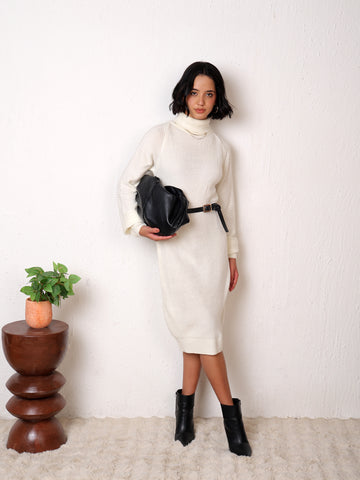 Kvetoo Women's Balloon Long Sweater Dress