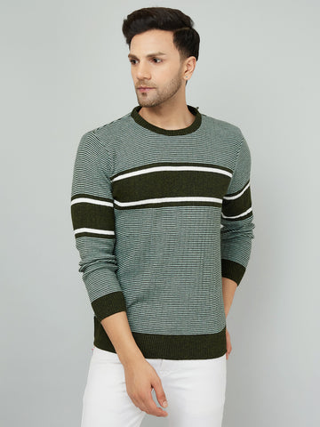 MENS ROUND NECK STRIPES SWEATER