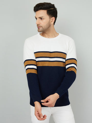 MENS ROUND NECK STRIPES SWEATER