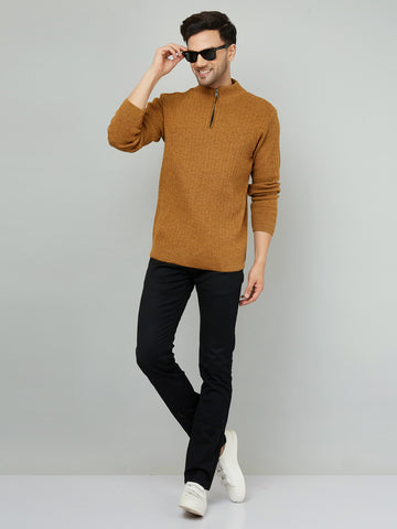 MENS HALF ZIPPER PLAIN SWEATER