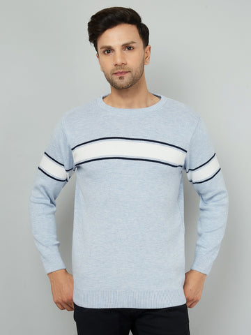 MENS ROUND NECK STRIPES SWEATER