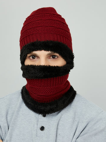 MENS WOOLEN CAP WITH SCARF