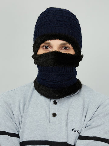 MENS WOOLEN CAP WITH SCARF