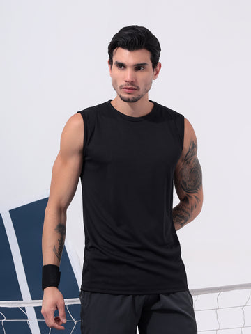 Men's Sleeveless Black Tanktop