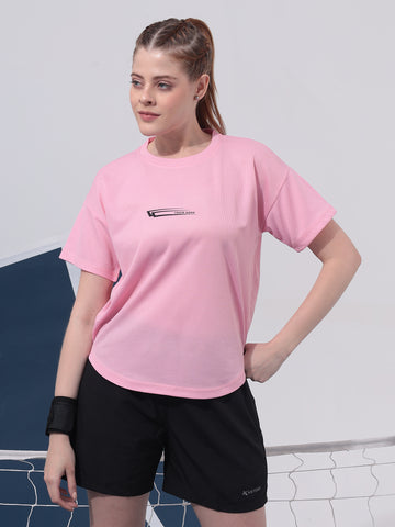 Women Baby Pink Apple Cut Top