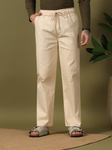 Kvetoo Lilan Trousers for Men | Mens Trousers | Cotton Blended Pants | Double Side Pockets