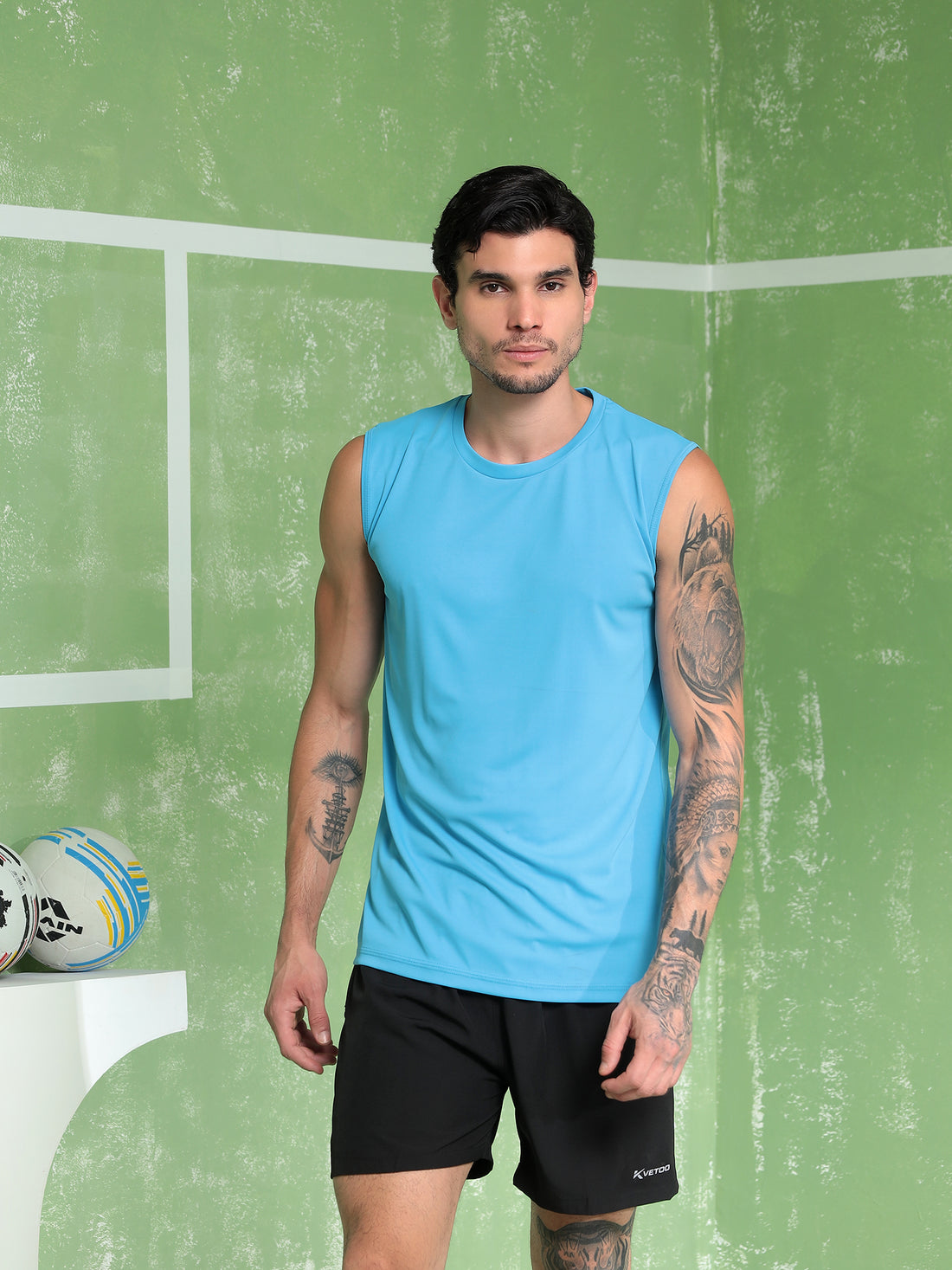 Kvetoo Men’s Essential Plain Sleeveless Tank Top – Premium Gym Sandow