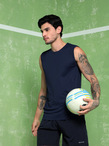 Men's Sleeveless Navy Tank Top