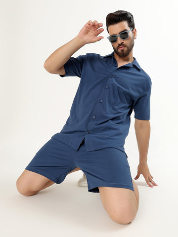 Men's Cotton Co-ord Set | Shirt & Shorts Summer Set for Men
