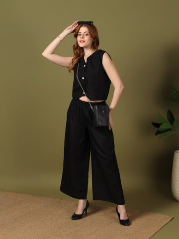 Kvetoo Women Summer Wear V Neckline Co-ord Set