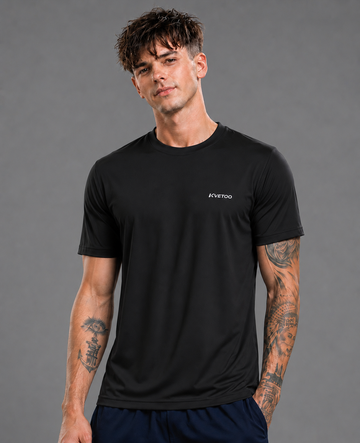 Men's Black Round Neck T shirt