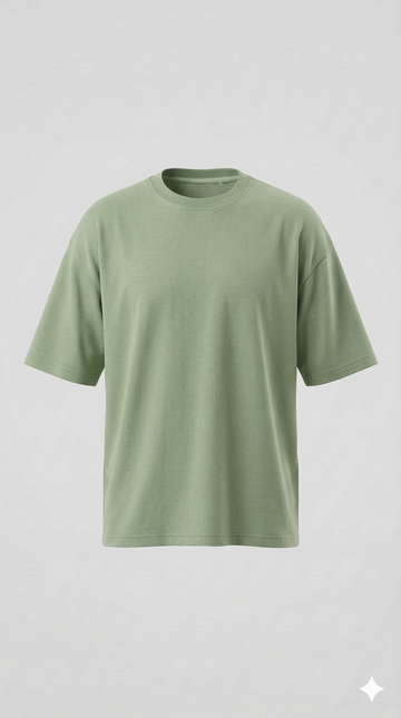 Kvetoo Men's Oversized Round Neck T-Shirt | Cotton Blend Drop Shoulder Loose Fit Tee | Premium Heavyweight Casual Wear for Men