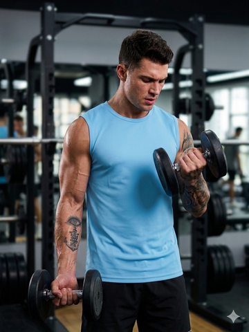 Kvetoo Men’s Essential Plain Sleeveless Tank Top – Premium Gym Sandow