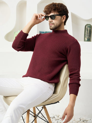 MENS HIGH NECK PLAIN SWEATER