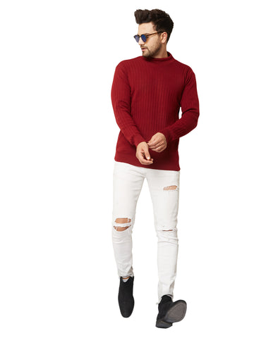 MENS HIGH NECK PLAIN SWEATER