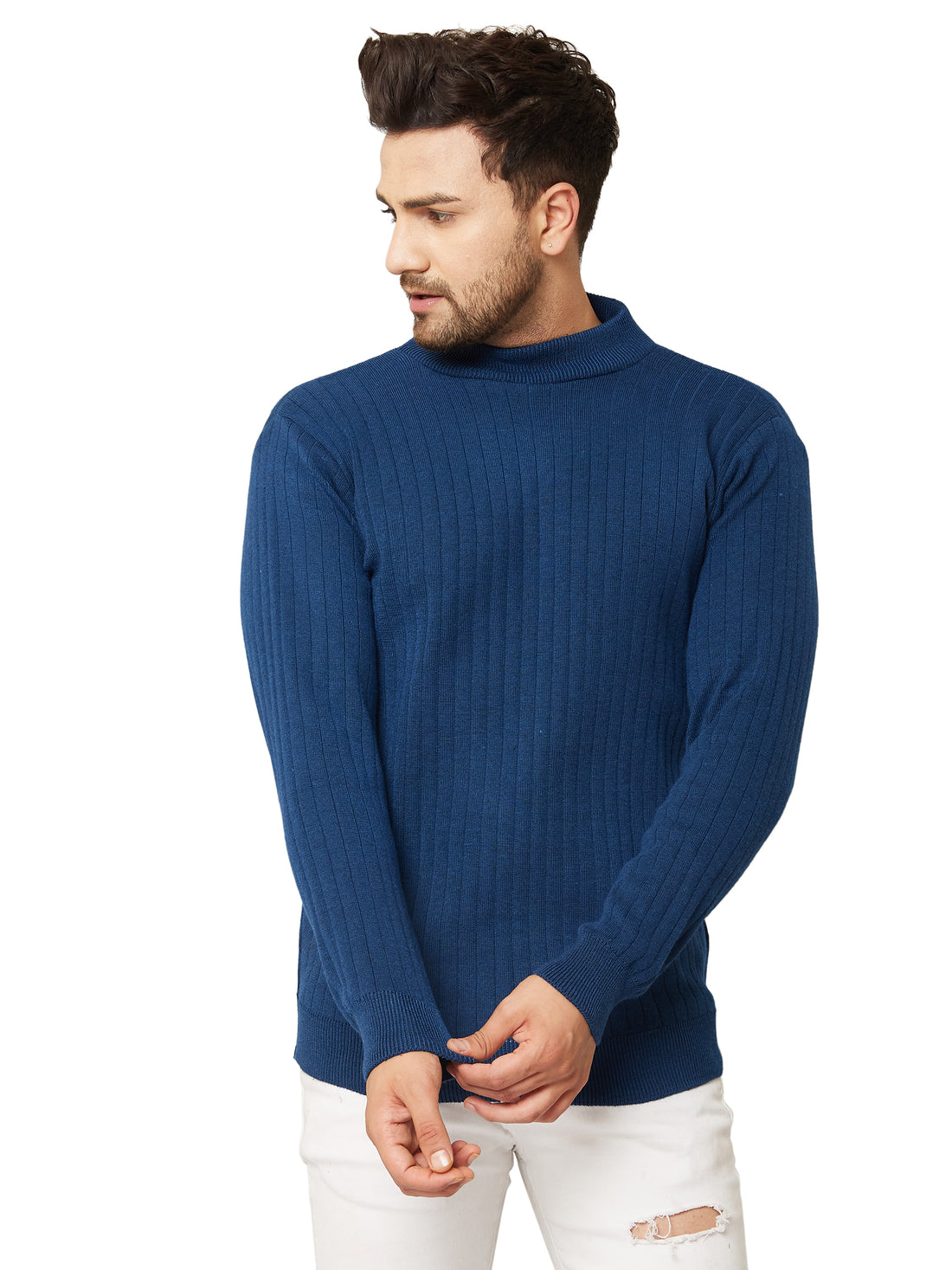 MENS HIGH NECK PLAIN SWEATER