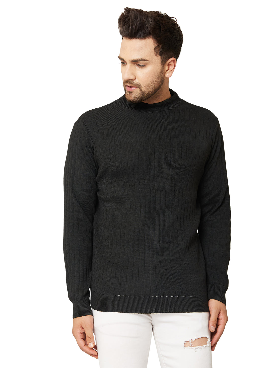 MENS HIGH NECK PLAIN SWEATER