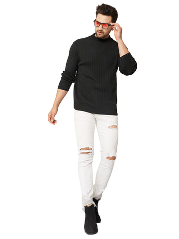 MENS HIGH NECK PLAIN SWEATER