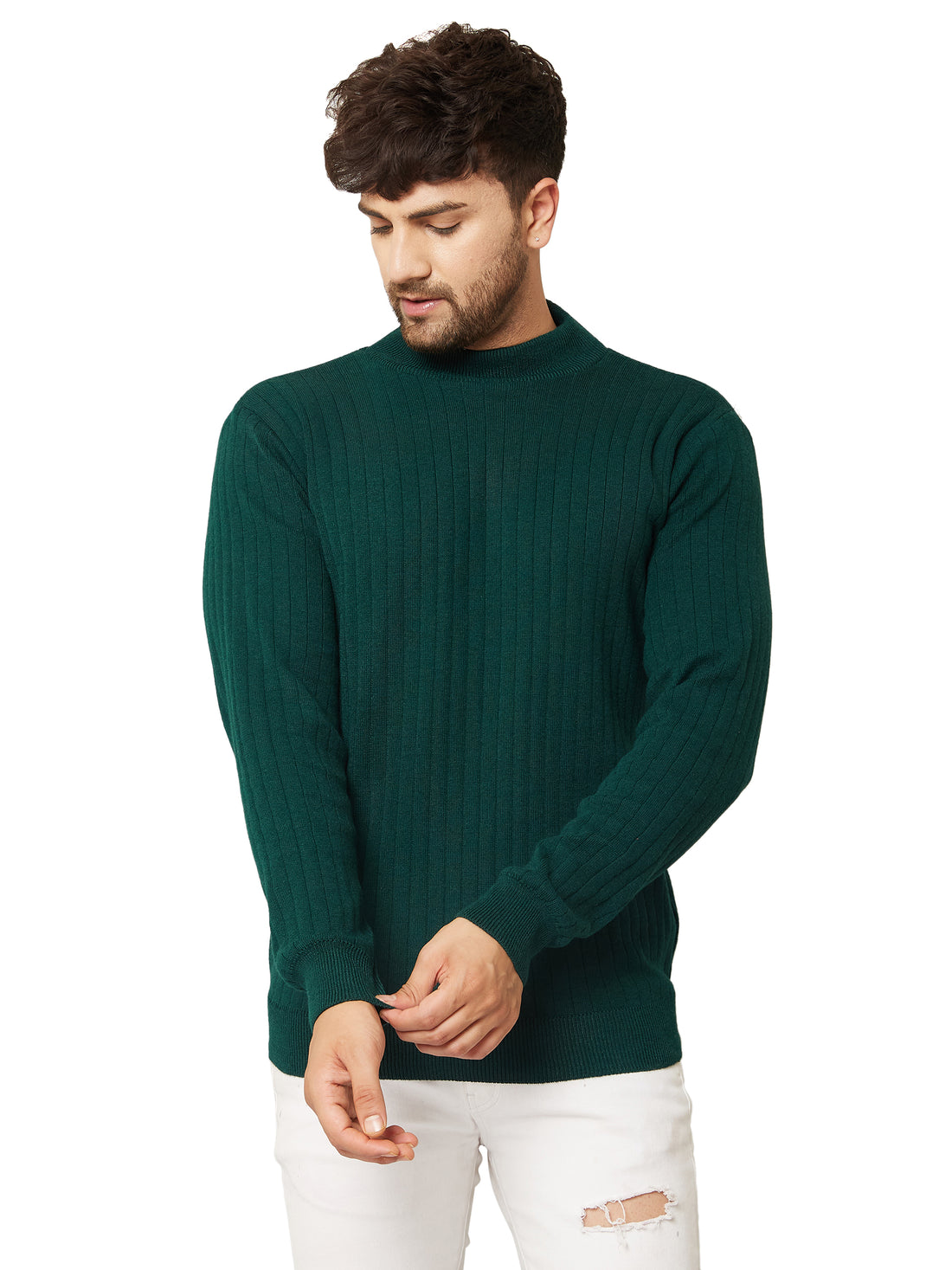 MENS HIGH NECK PLAIN SWEATER