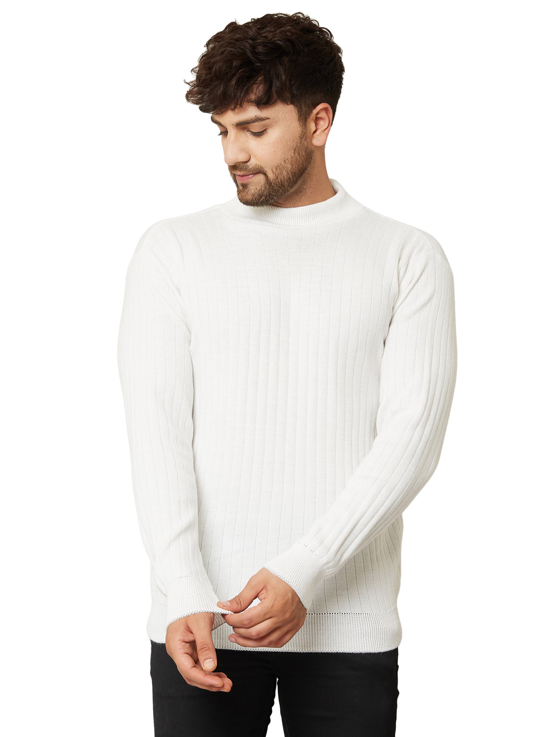 MENS HIGH NECK PLAIN SWEATER