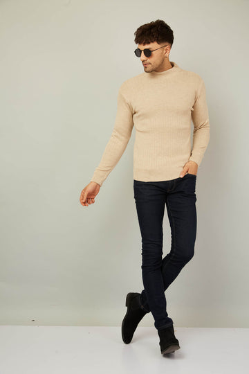 MENS HIGH NECK PLAIN SWEATER