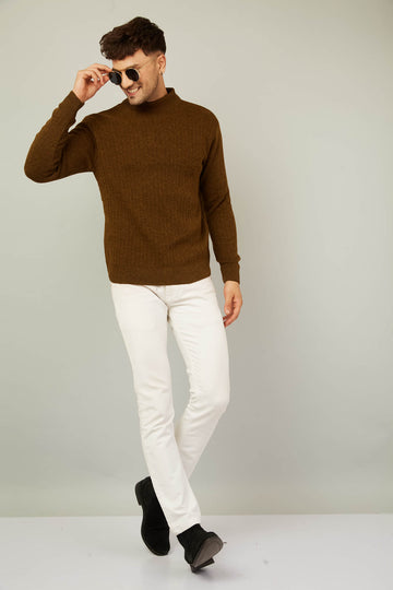 MENS HIGH NECK PLAIN SWEATER