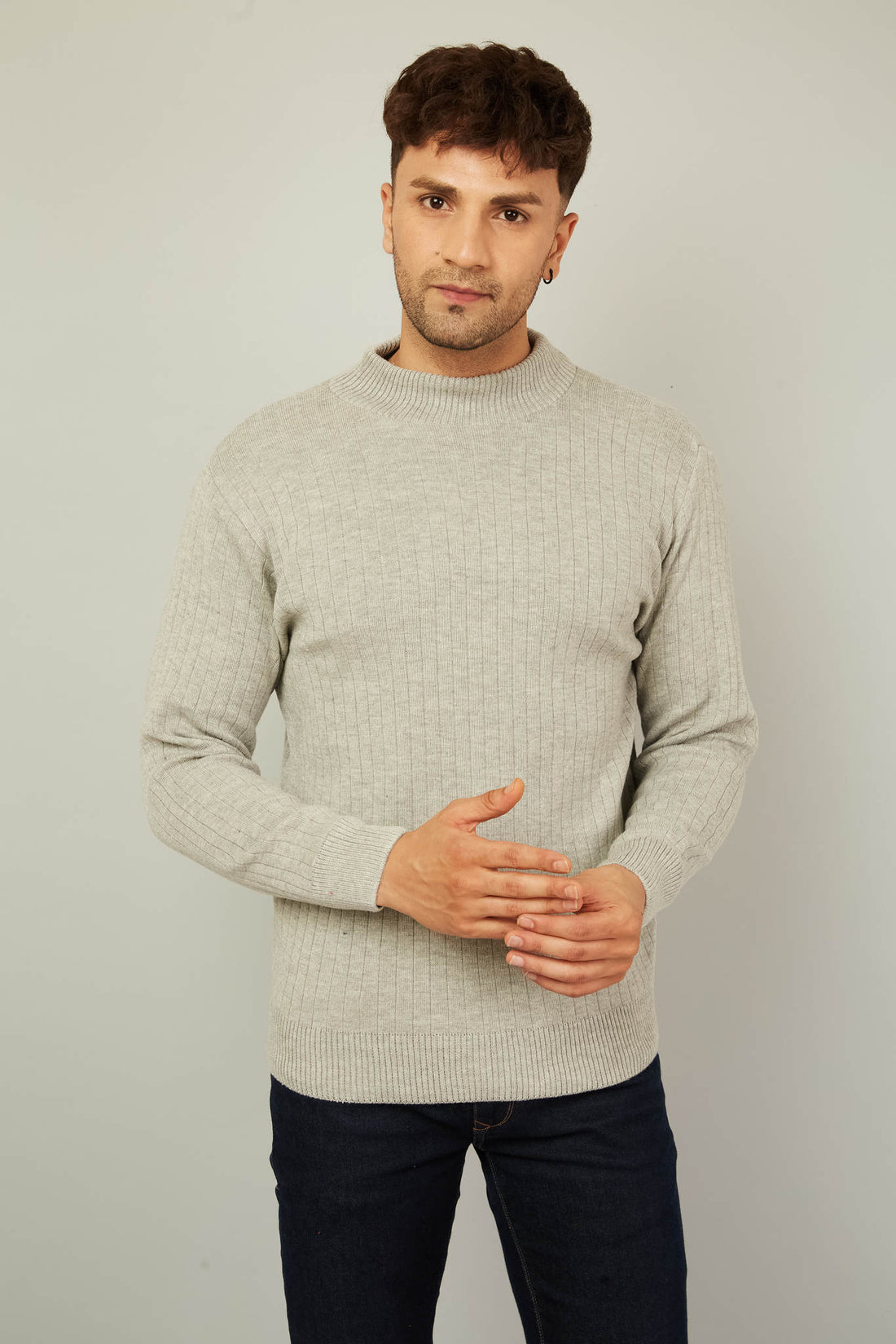 MENS HIGH NECK PLAIN SWEATER