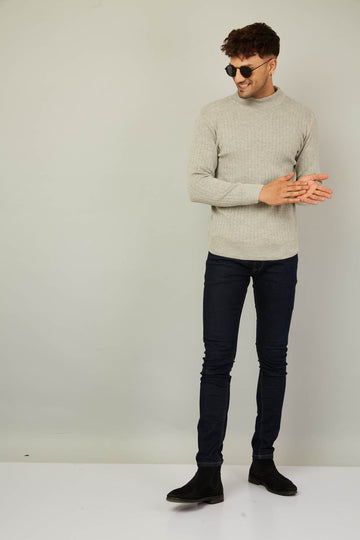 MENS HIGH NECK PLAIN SWEATER