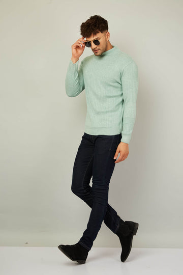 MENS HIGH NECK PLAIN SWEATER