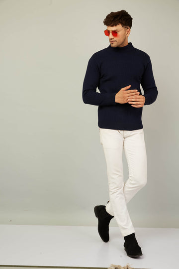 MENS HIGH NECK PLAIN SWEATER