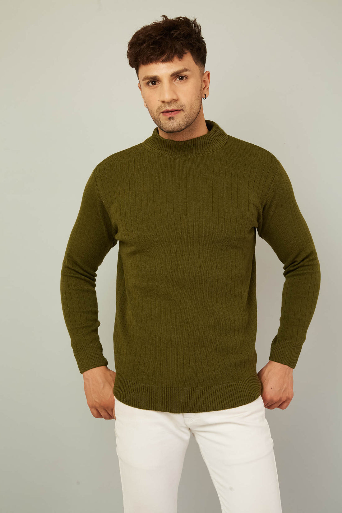 MENS HIGH NECK PLAIN SWEATER