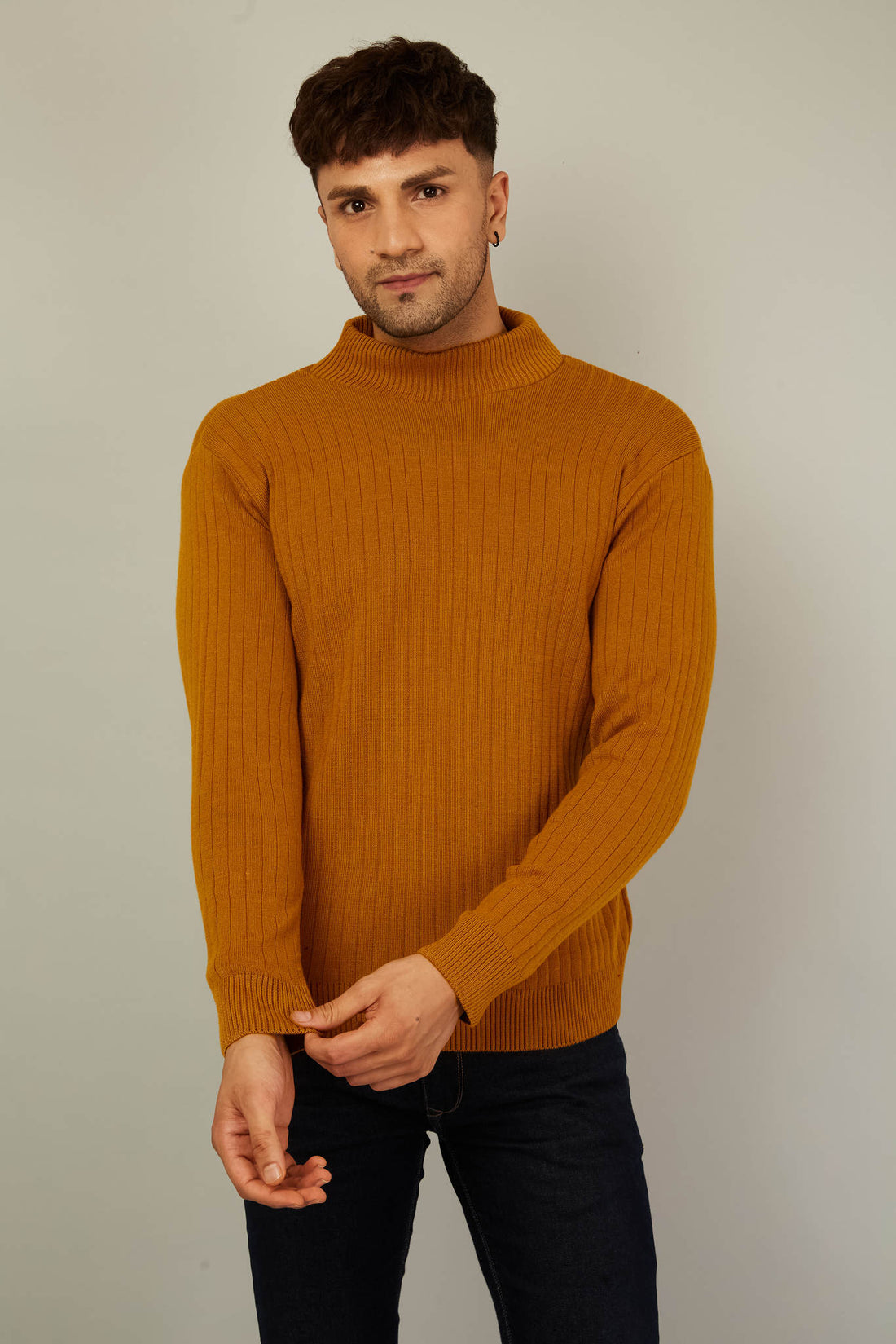 MENS HIGH NECK PLAIN SWEATER