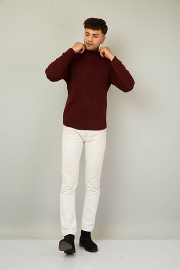 MENS HIGH NECK PLAIN SWEATER