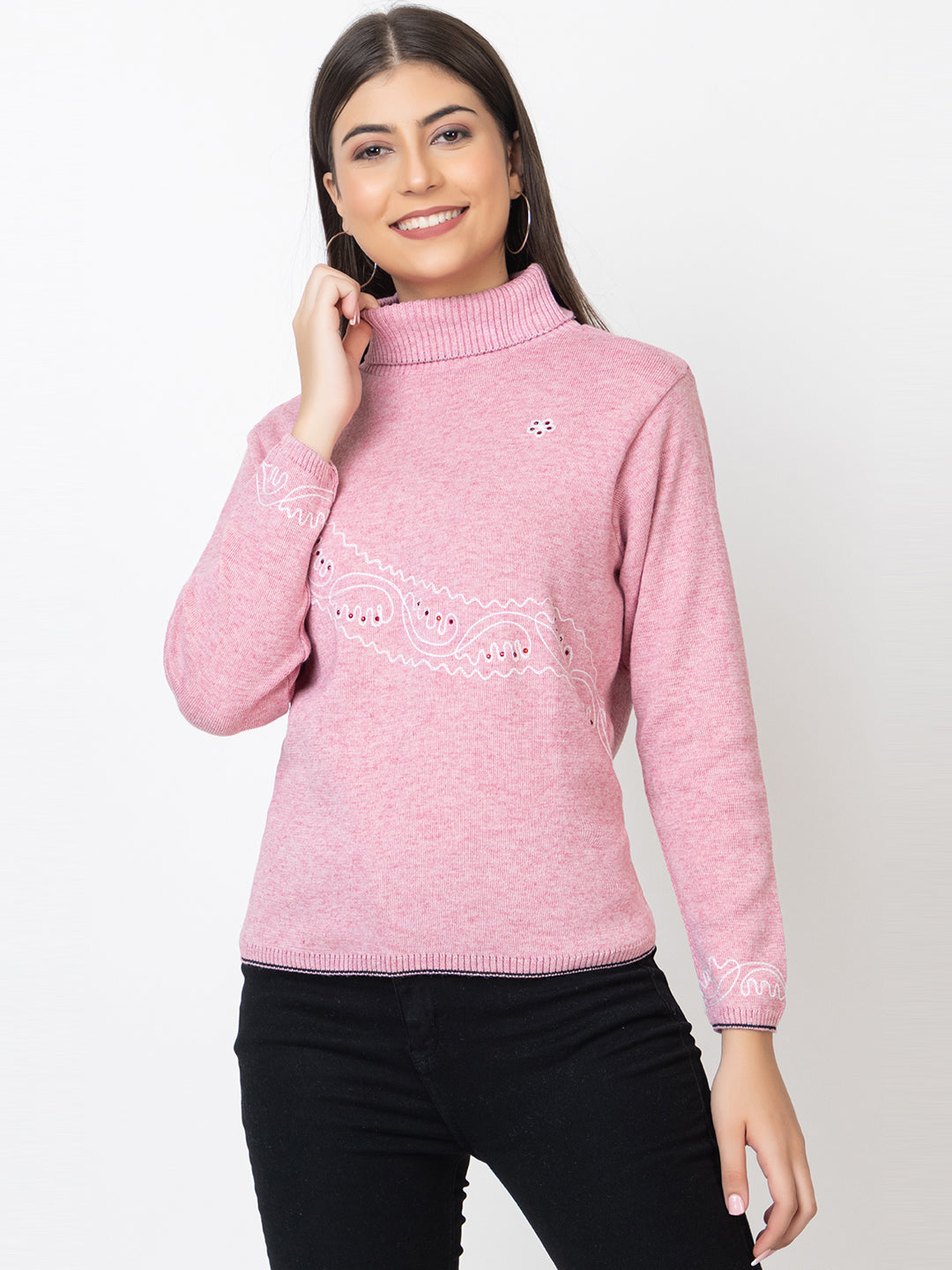 EMBROIDERED SWEATER FOR LADIES